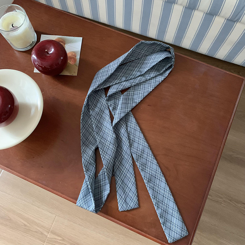 Pañuelo de seda, tira larga, sensación de alta calidad, todo fósforo, pequeños accesorios, primavera y verano, nuevos productos, pañuelo retro con lunares, cinturón decorativo para el cabello