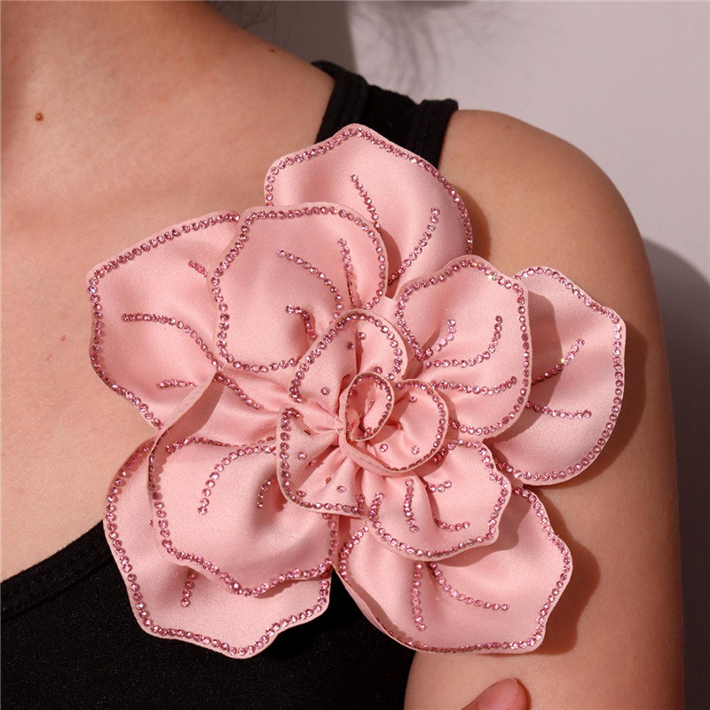 Flower Pattern All Seasons Season Elegant Lady Pin Flower Cloth Rhinestone Women's Brooches
