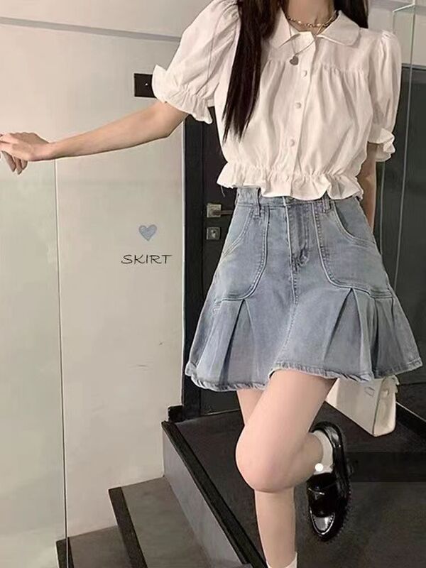 New Retro Short-sleeved Shirt Women's Summer Sweet Short-sleeved Shirt College Style Top Women's Southeast Asian Style New Retro Short-sleeved Shirt Women's Summer Sweet Short-sleeved Shirt College Style Top Women's Southeast Asian Style