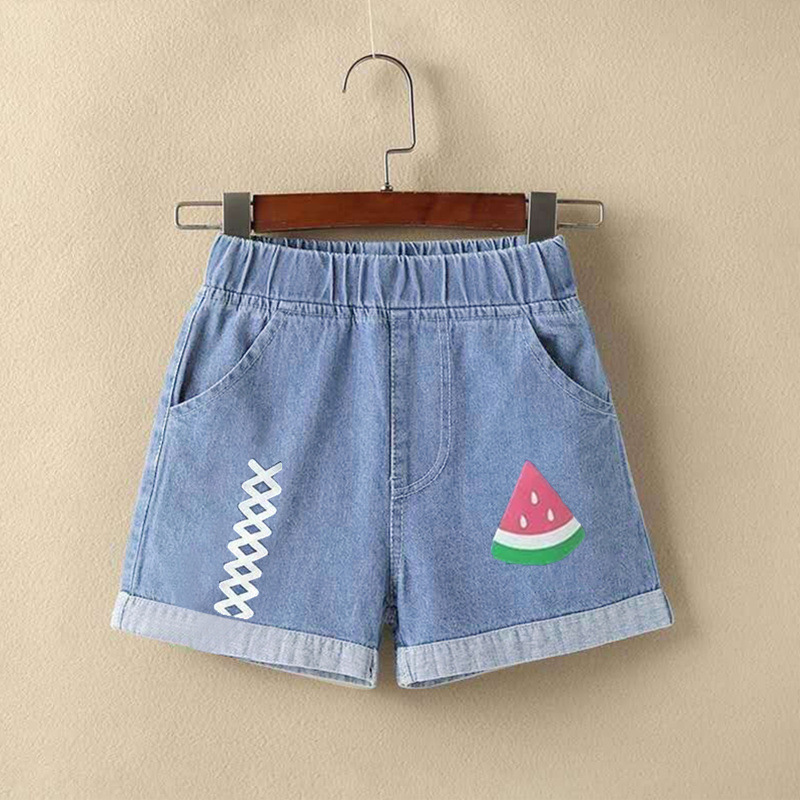 Girls' Denim Shorts Summer 2025 New Western Style Mid-Big Children's Western Style Baby Children's Loose Girls' Short Pants