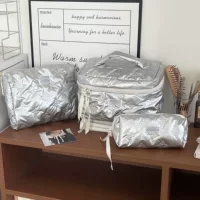 Хлопчатобумажная сумка для макияжа с бантом корейская женская косметическая сумка большой емкости