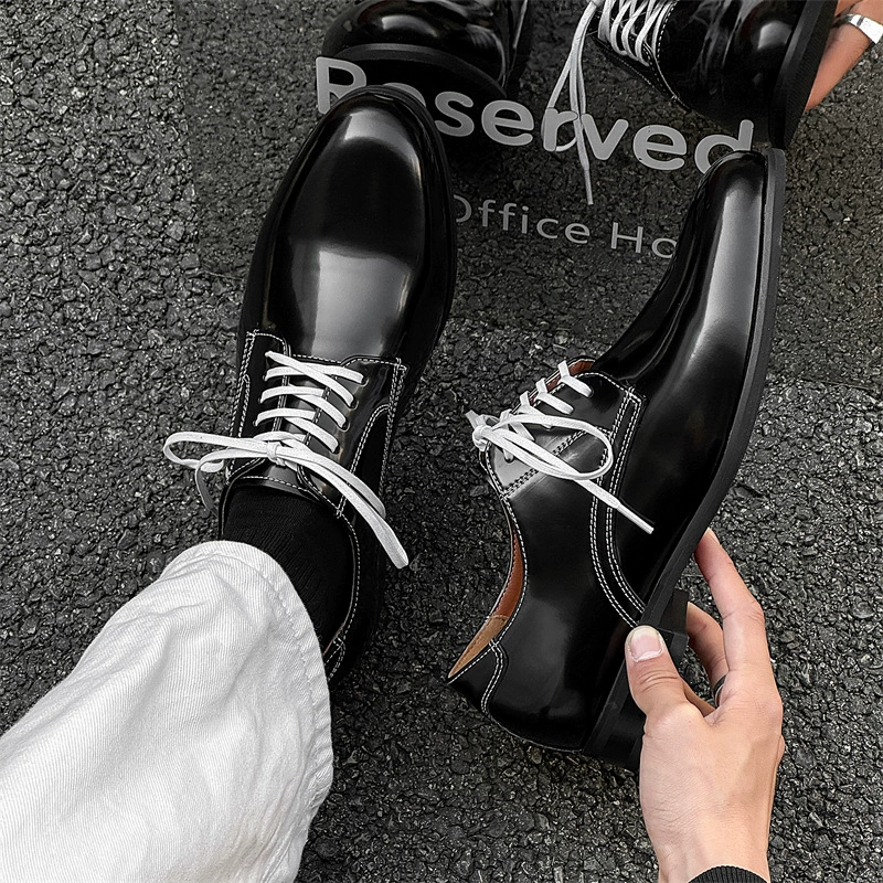 Мужские кожаные туфли весна 2025, деловой стиль, формальные, в клетку, легко сочетаются, 241211-J