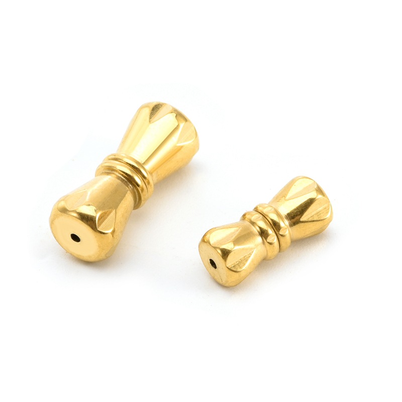 Simple high-level magnetic buckle bracelet necklace accessories titanium steel hardware buckle cylindrical bow tie 18K gold plating