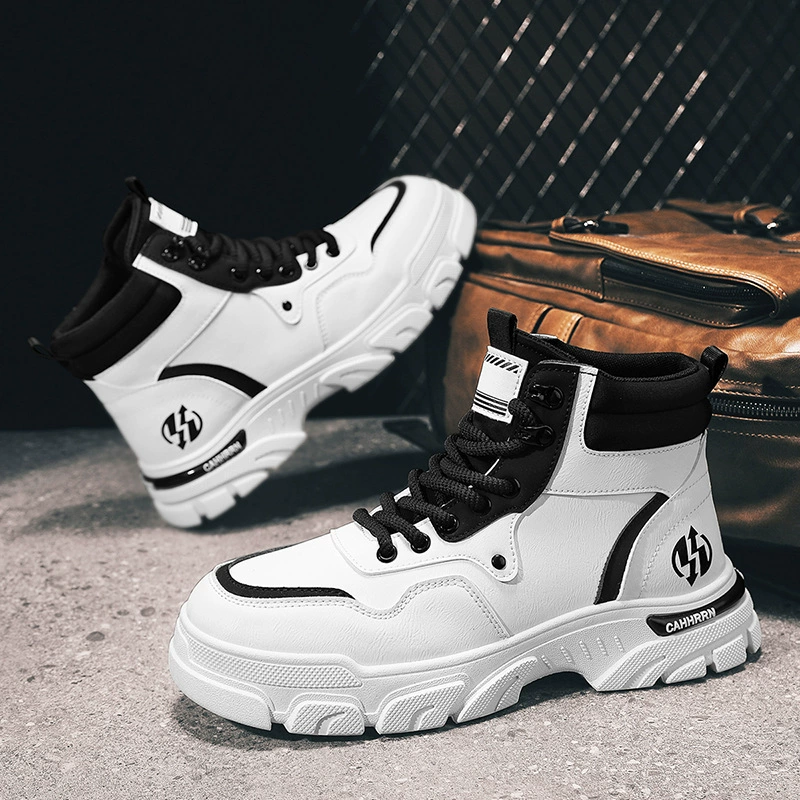 Зимой 2023 новый стиль высокого и среднего уровня моды британская мужская обувь усилена толстое дно соломенной подошвы водонепроницаемые сапоги Martin