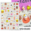 Adhesive nail stickers, fake nails, cute children's dinosaur for nails, new collection, 3D