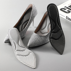 Factory wholesale ladies graphene pointed toe insole sweat-absorbent, odor-preventive, breathable, thick anti-slip high heel insole