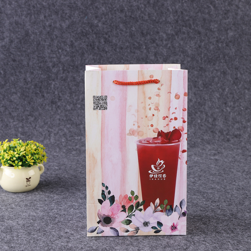 折叠白卡纸手提袋定做 服装纸袋 广告创意手提礼品纸袋彩色印刷