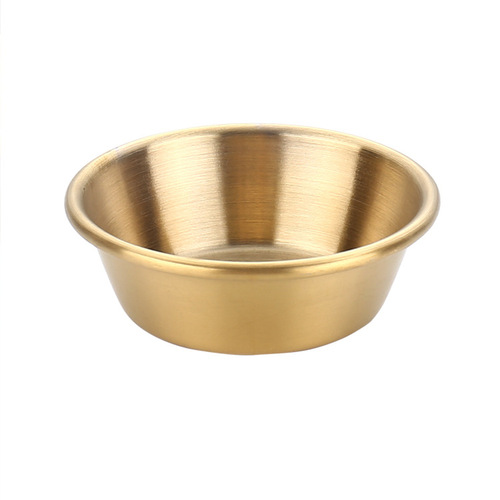 Korean barbecue restaurant kimchi dish hot pot western food flavor dish golden condiment round dish outdoor 304 stainless steel sauce dish