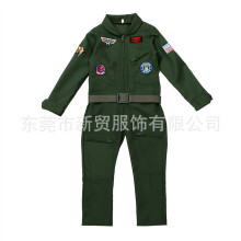 儿童飞行员服装幼儿空军飞行绣花制服成人机长装扮节日表演舞台服
