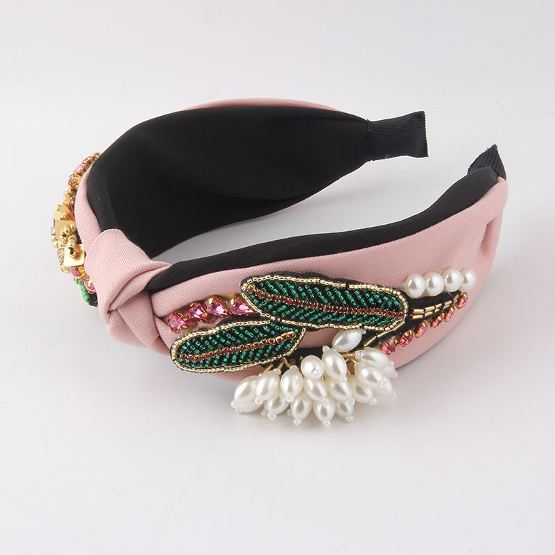 Vacation Knot Cloth Knitting Artificial Rhinestones Hair Band display picture 3