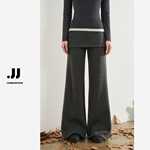 秋冬设计款真两件屁帘裤小众休闲长裤女