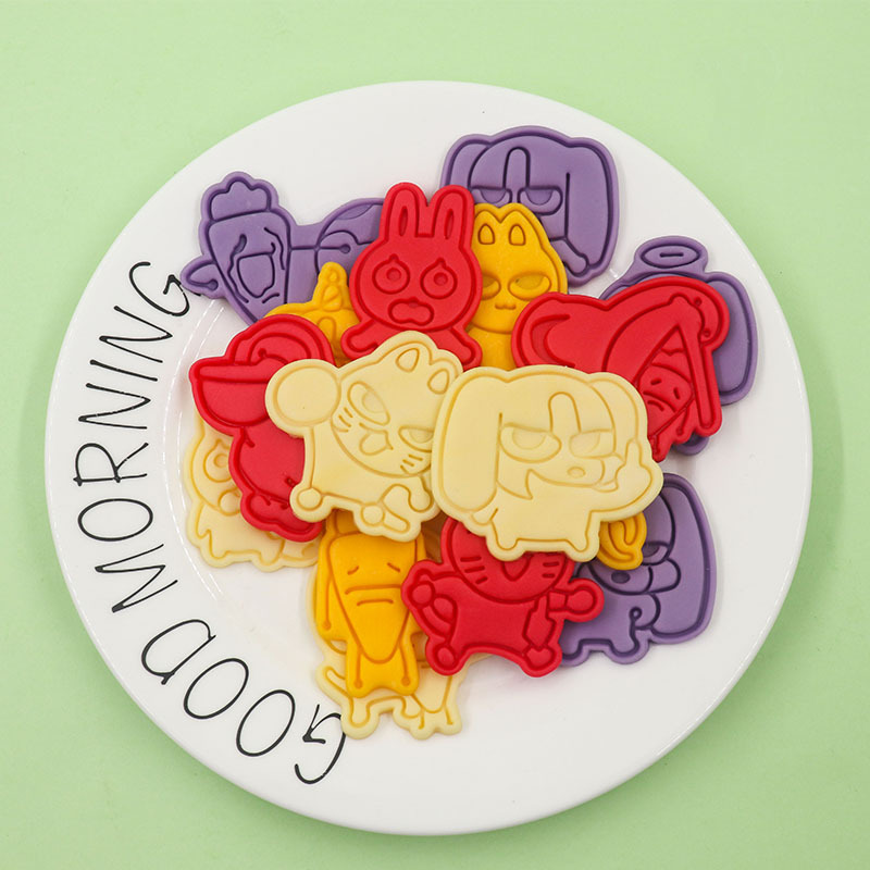 Bige Multi-Building Biscuit Molde Dibujos animados Lindo Animal Siam Lip Home Baking Refer Parche Piedra Plástico Clay image 3