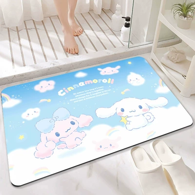 Bathroom Mat, Non-Slip — Avtomobil döşəmə paspasları - cloud-white-powder-cinnamon-4060