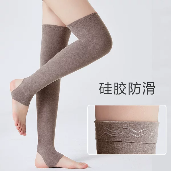 60cm German velvet spring and summer long leg protection thin elastic leg protection knee protection ankle protection anti-slip cold foot stacking socks