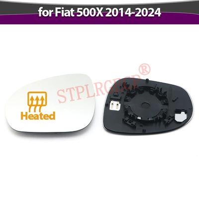 Suitable for Fiat 500X 2014-2024 Heated Lens Glass Reversing Rearview Mirror Lens (Car mirror)