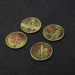 Knights Templar retro commemorative coin Knights Templar Seal of Cain metal relief coin European and American cross-border