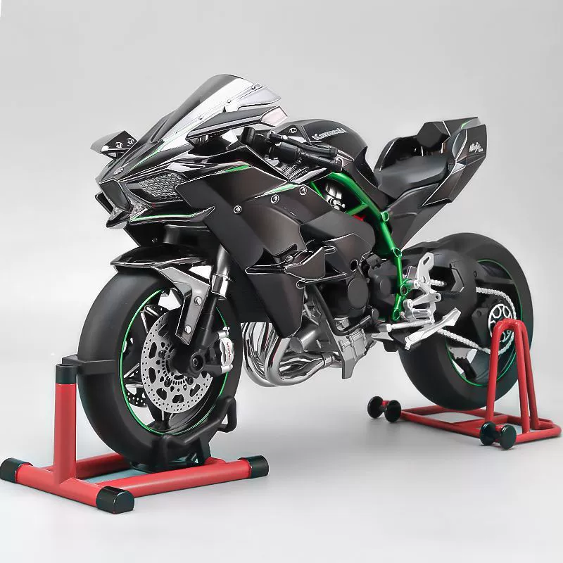 Модель мотоцикла 1:6 Kawasaki H2R, металлическая, запускаемая и распыляемая, детализированная