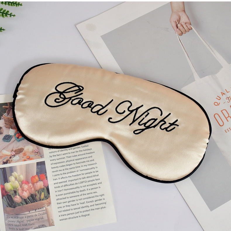 Simple Style Embroidery Multicolor Letter Satin Eye Mask