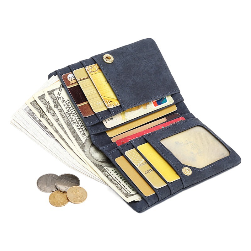Korean Style Large Capacity Simple Small Women's Wallet Multifunctional Retro Card Bag All-match Fashionable Short Coin Purse Bag