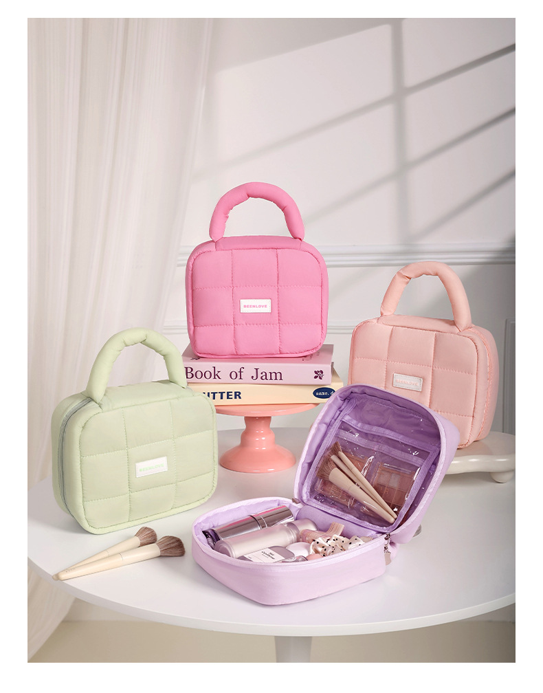 420g Weight Makeup Bags Classification 10 Quantity Nylon Material Solid Color Pattern Casual, Elegant Style Casual Elegant Solid Color Nylon Makeup Bags & Storage