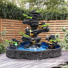 戶外大型假山流水花園庭院魚池噴泉水循環辦公室酒店室內水壘德株
