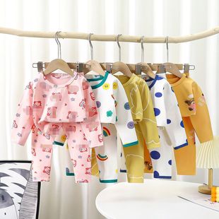 Весеннее детское нижнее белье, детский эластичный комплект, осенняя детская пижама подходит для мужчин и женщин