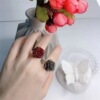 Three dimensional resin, ring, handmade, new collection, flowered, roses