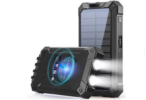 Fuente de alimentación móvil solar con carga inalámbrica transfronteriza, estándar real de 20000 mAh de gran capacidad, banco de energía para exteriores con logotipo personalizado