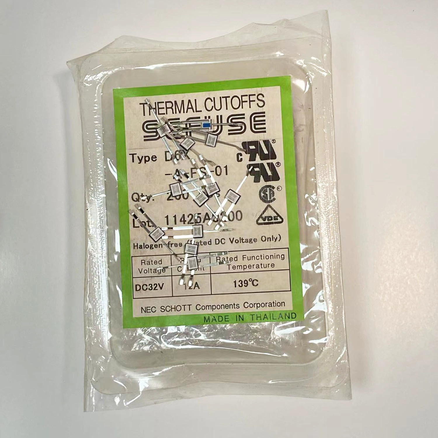 Предохранитель температуры с тремя выводами питания D6X-A-FS-1 12A139 градусов