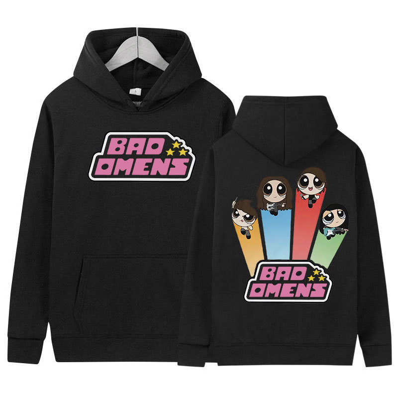 Suéter con estampado de niña voladora de mala señal linda sudadera casual de manga larga de moda para hombres y mujeres kawaii