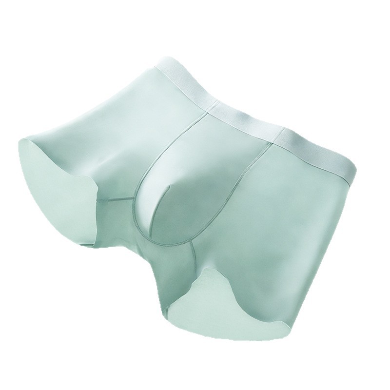 [High-Quality 3-Pack] 120S Antibacterial Seamless Ice Silk Men's Boxer Briefs Breathable Quick-Dry