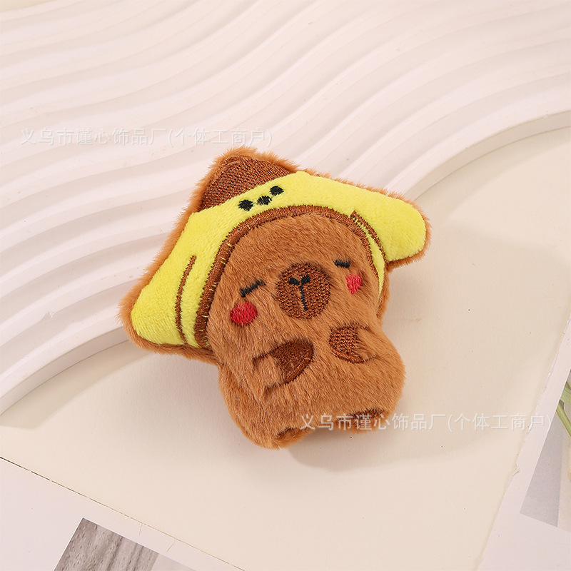 Nuevo lindo colgante de felpa Kapibala de dibujos animados creativos muñeco de carpincho bolso llavero pequeño colgante
