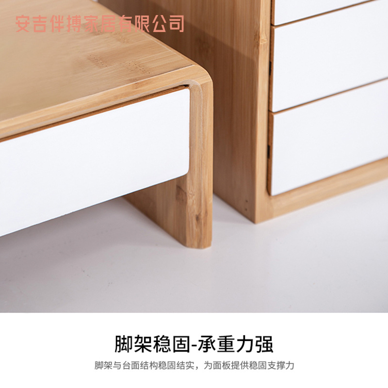 コンピュータのディスプレイの高くなる棚の楠竹のデスクトップの収納の引き出しの事務室のコンピュータのディスプレイの高くなる棚