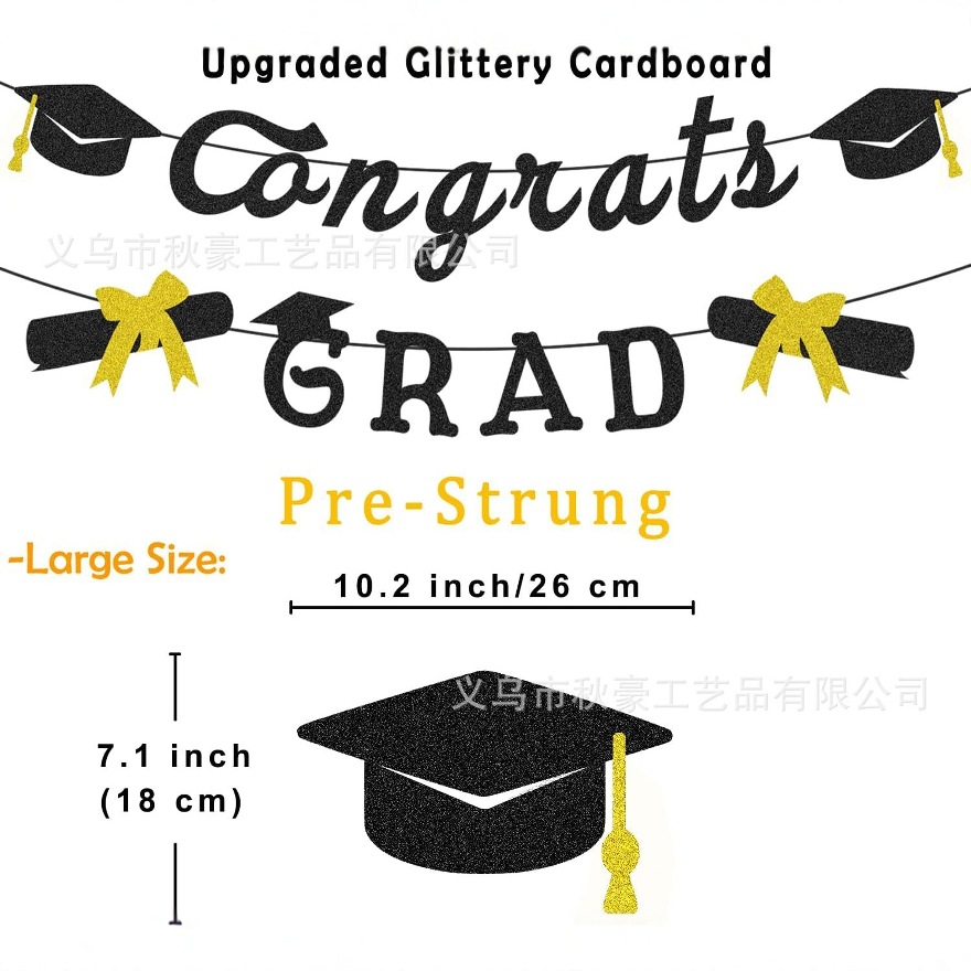 2025 nueva temporada de graduación larga bandera decoración de fiesta tira bandera