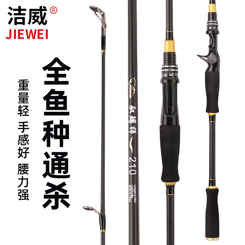 Nuevo carbono Luya Varilla 1,8-2,7 M negro caña de pescar rockero enchufe de largo alcance caña de pescar M ajustable caña de pescar artes de pesca al por mayor