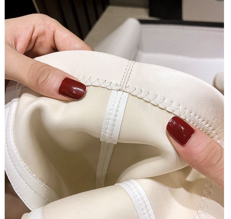 Bốt cao cổ nữ gót nhọn 6–8 cm kiểu kỵ sĩ khóa kéo bên, mũi nhọn — Màu nâu, Màu trắng, Màu đen, Màu trắng lót nhung chi tiết 12