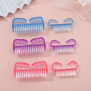 Large and Small Bull Horn Brush Set Three Rows Plastic Nail Brush Mini Dust Dust Brush Nail Tool Brush Nail Brush