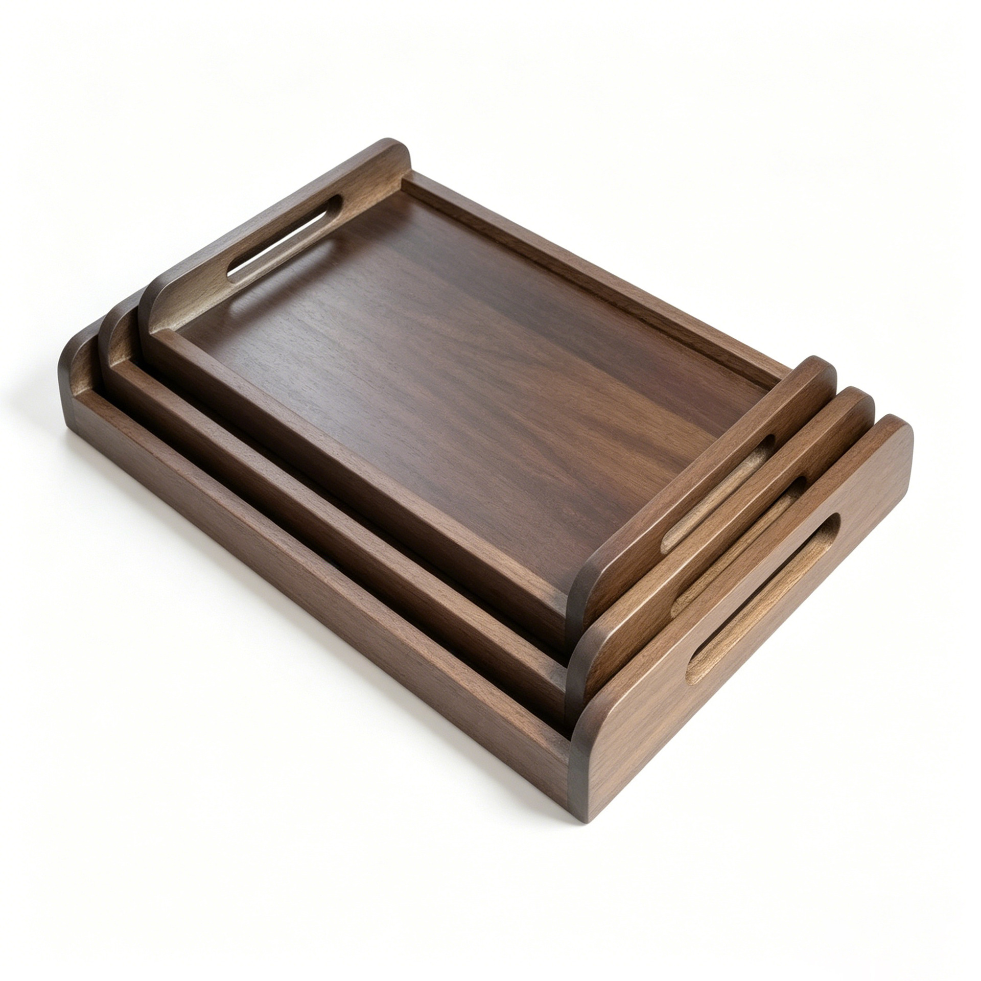 bandeja rectangular de color nuez, bandeja de platos de hotel comercial, bandeja de té doméstica, bandeja de mano multi-especificaciones