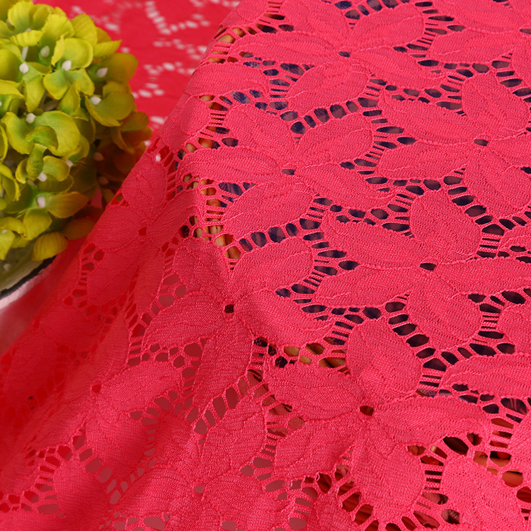 海星花鏤空時尚女裝蕾絲面料  超柔流行女士彈力花邊布料