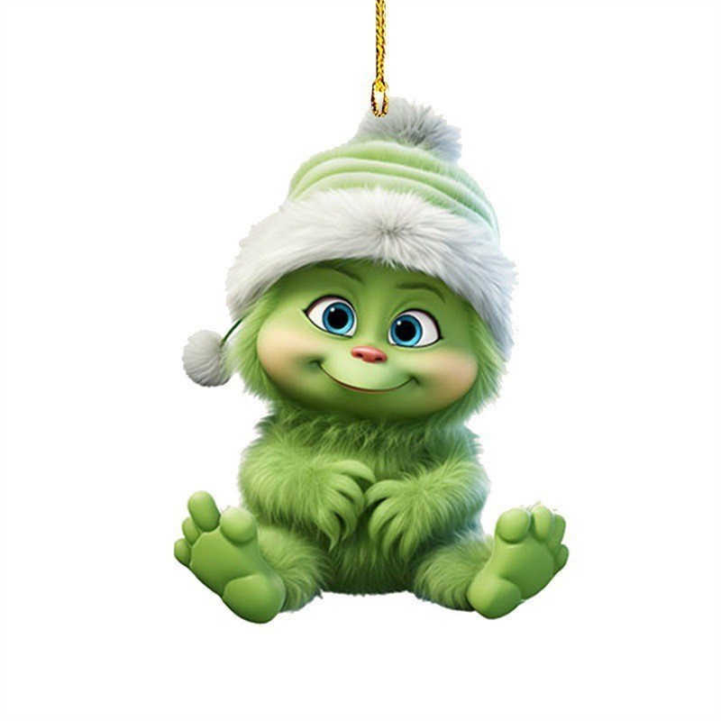 クロスボーダーグリンチベビーペンダントクリスマスホリデーデコレーションクリスマスツリーデコレーションペンダントアクリルフラット小さなペンダント|undefined