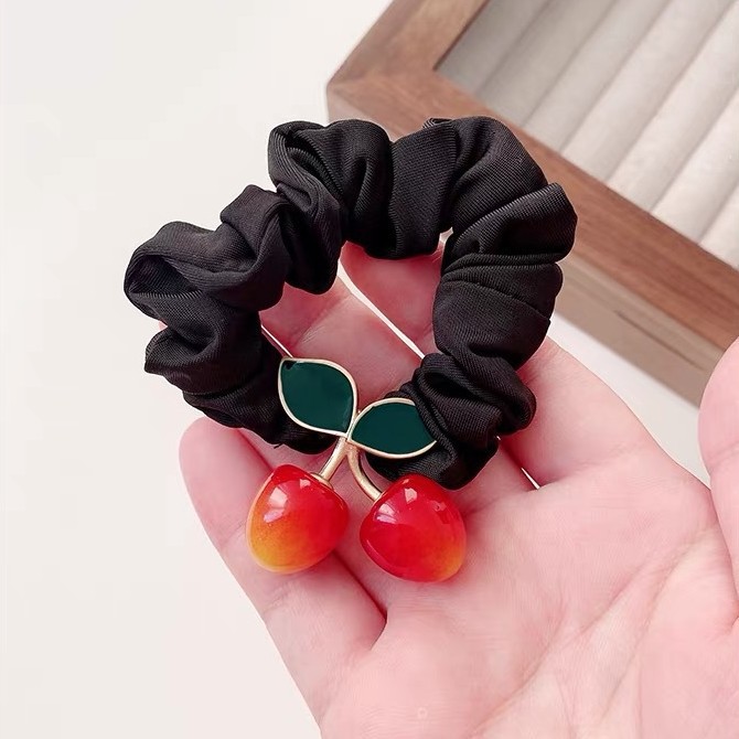 Tejido a mano perla intestino grueso anillo de cabello Ruyi temperamento de alta elasticidad cabeza de cola de caballo cuerdas de cabello adornamiento de cabello para mujeres