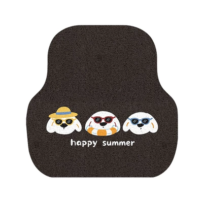 Mat for Small Cars, Interior Decoration – Universal Foot Pad - happy-sunglasses-puppy-rear-floor-mats
