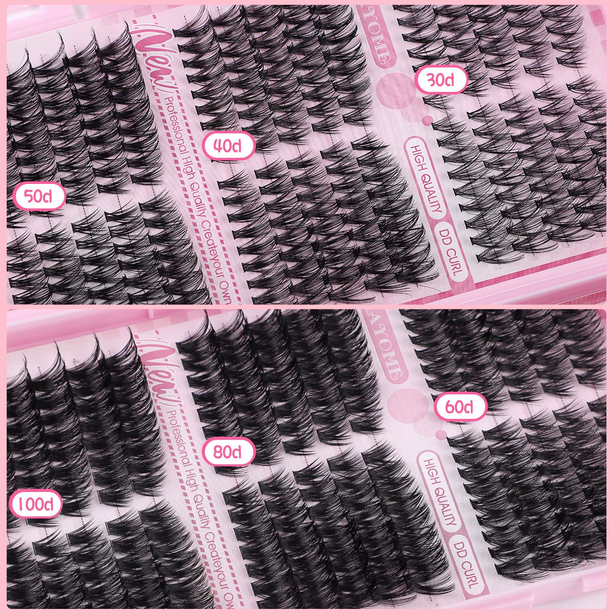 Dense Gradient False Eyelashes, Separate Tufts DIY Set, Everyday Natural Look