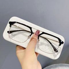Myopia glasses for men, handsome double-beam half-frame, can be equipped with anti-blue light, anti-optical eye protection, flat frames for women, trendy