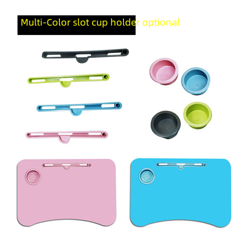 Plastic Card Slot Desk Bed Folding Computer Desk Plastic Accessory Phone IPAD Stand Sofa Coffee Table Cup Holder