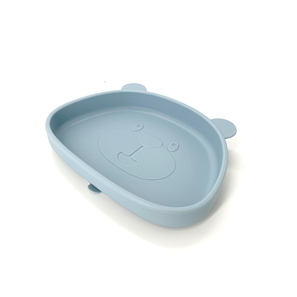 Bebé y bebé suministros Placa de silicona integrada vajilla para niños dibujos animados Panda suplemento alimenticio infantil tazón tenedor cuchara traje