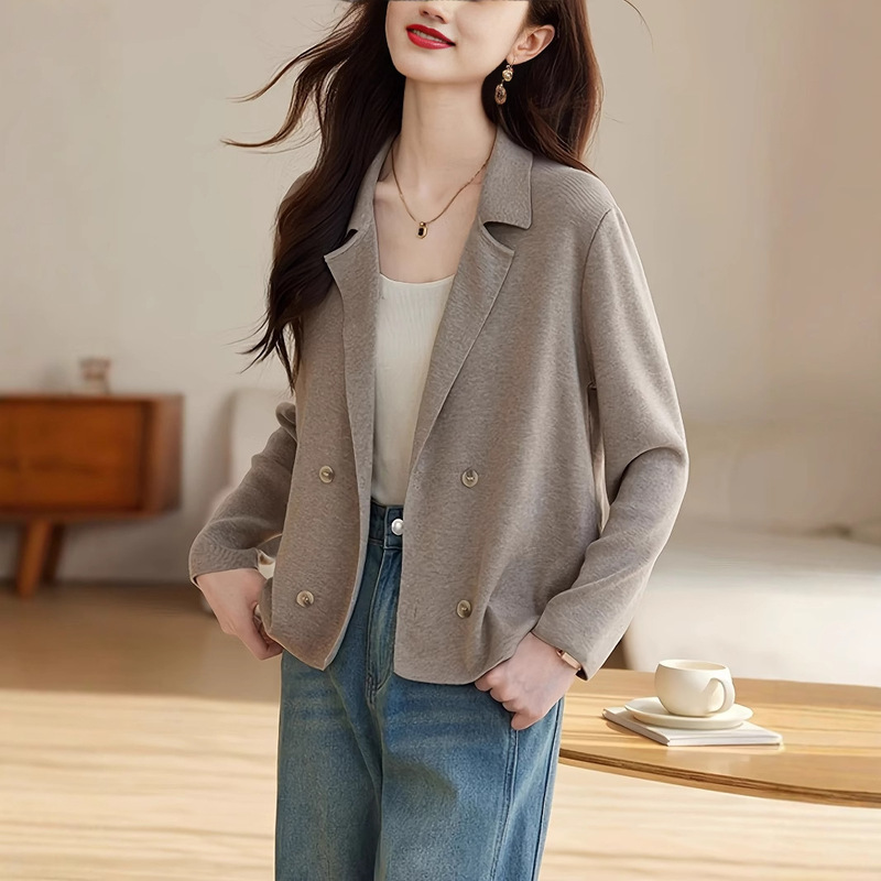 2025 Spring Women's Clothing, Casual Knitted Blazer, Knitted Cardigan, High-End Knitted Cardigan Outer Wear