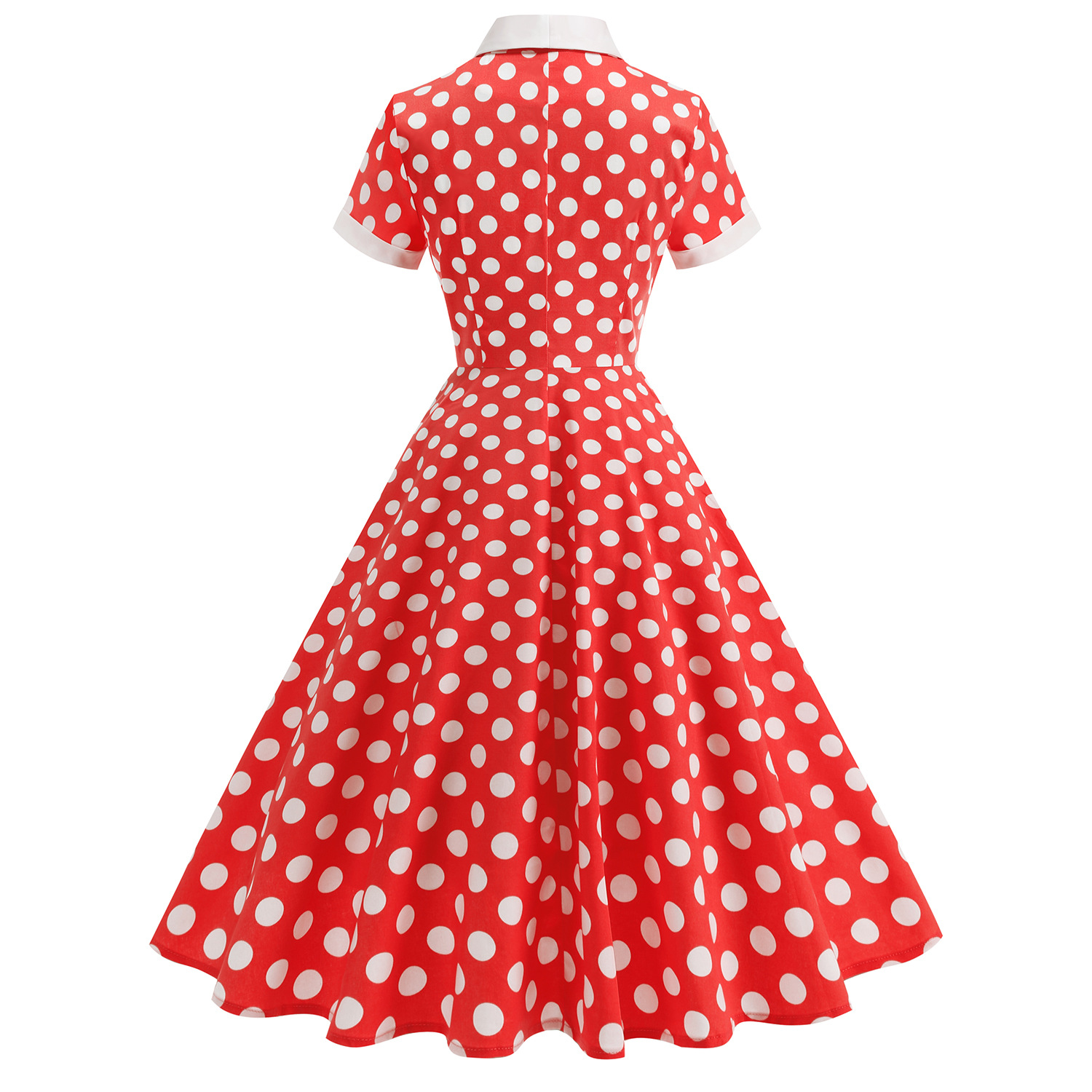 Hepburn-style Vintage Spring Outing Court-style Waist-cinching Light Dress, Annual Meeting Performance Outfit, Long_ecoleips.com