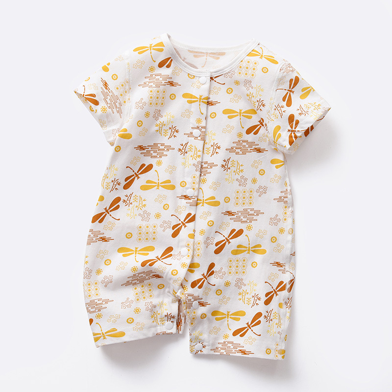 Baby Clothes Summer Thin Baby Jumpsuits for Men and Women Short-Sleeved Robes 6 Crawl Clothes 3 Summer Clothes 0-18 Months