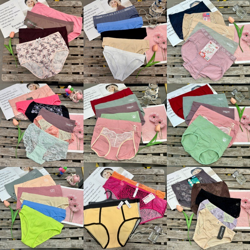 1 # In-Stock Low-Priced Mixed Styles of Lace, Pure Cotton, Seamless, Glued-On Women's Triangle Panties and Underwear Clearance